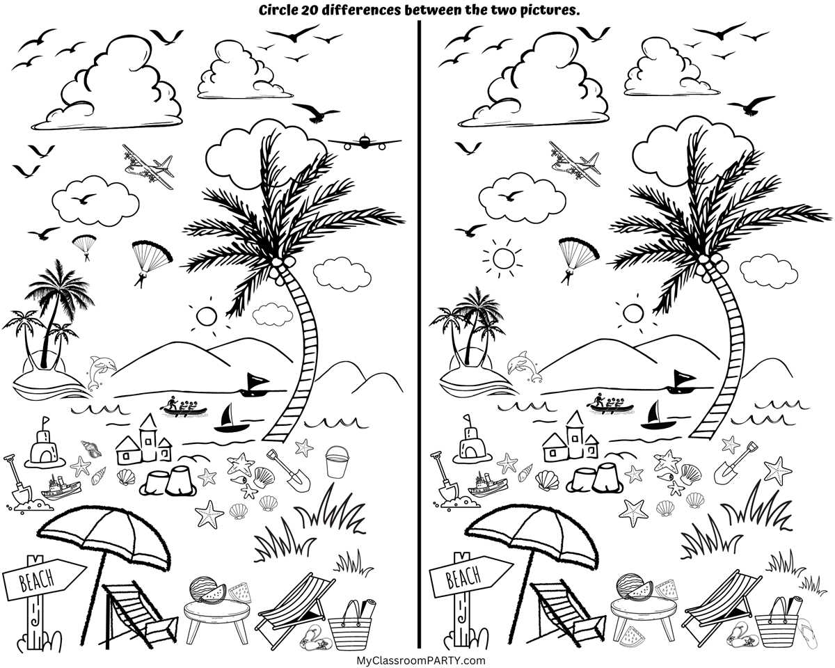 spot the difference worksheet