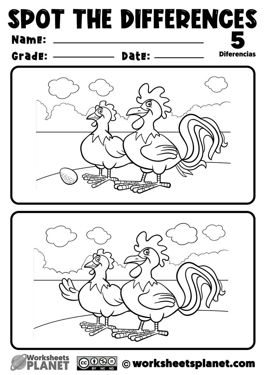 spot the difference worksheet