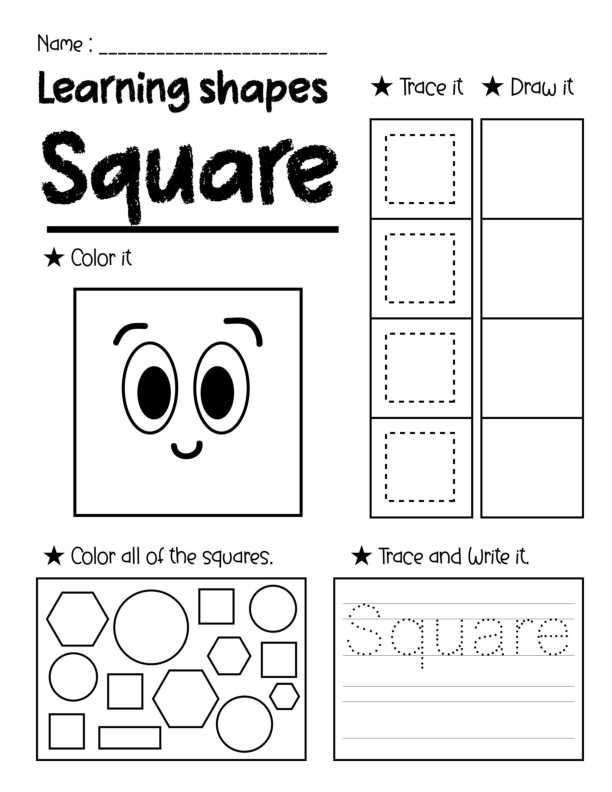 square worksheet preschool