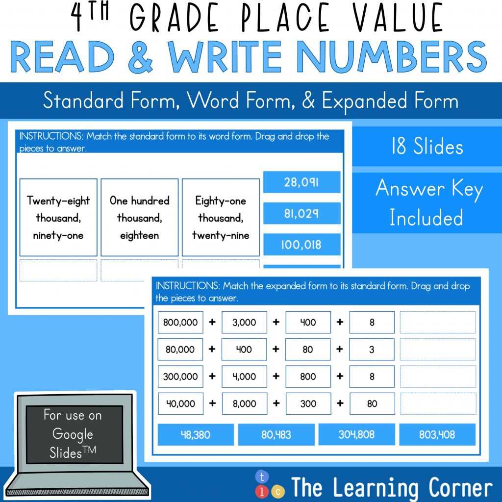 standard form word form expanded form worksheets