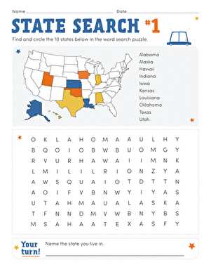 states worksheet