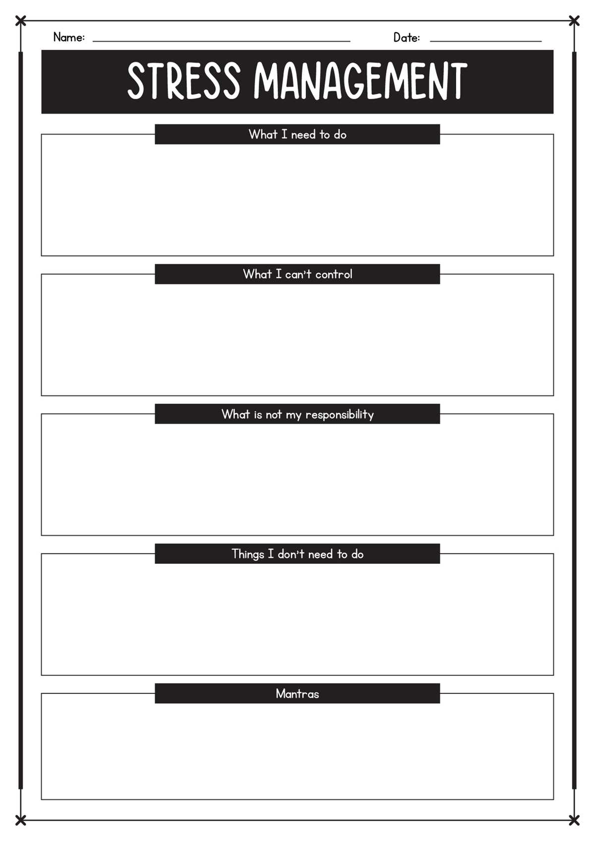 stress relief worksheets stress relief worksheets
