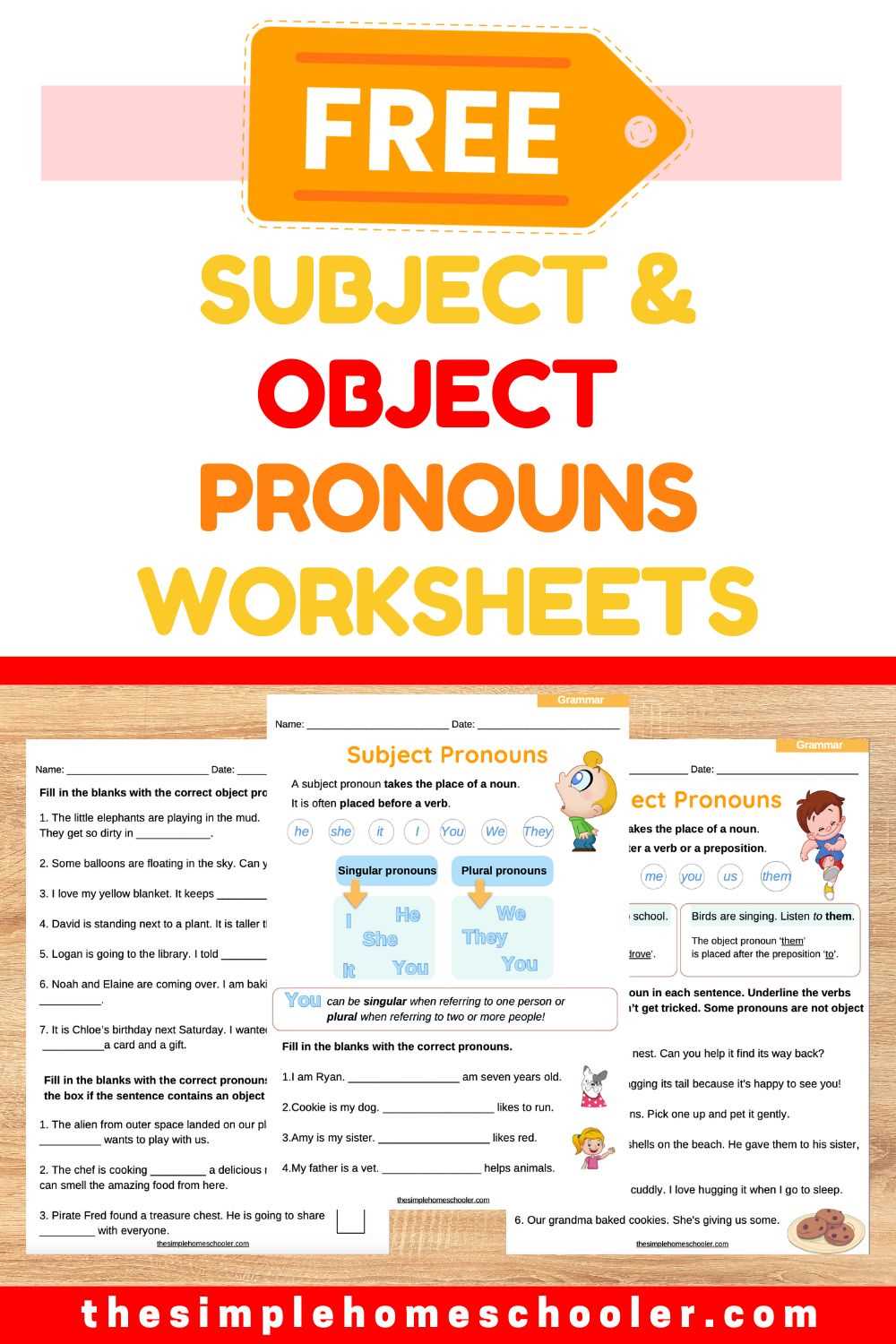 subject and object pronouns worksheets