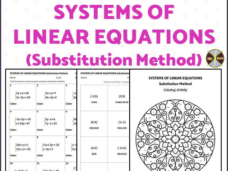 substitution method worksheet
