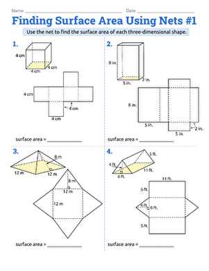 surface area of a rectangular pyramid worksheet