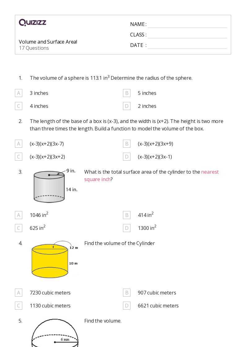 surface area of prisms and pyramids worksheet