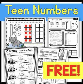 teen number worksheets