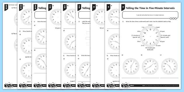 telling time to the 5 minutes worksheets