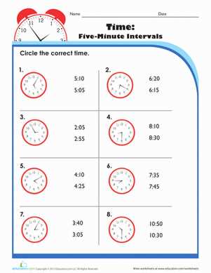 telling time to the minute worksheet