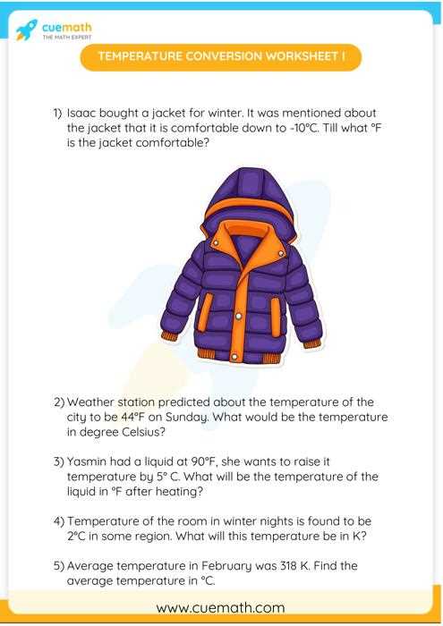 temp conversion worksheet
