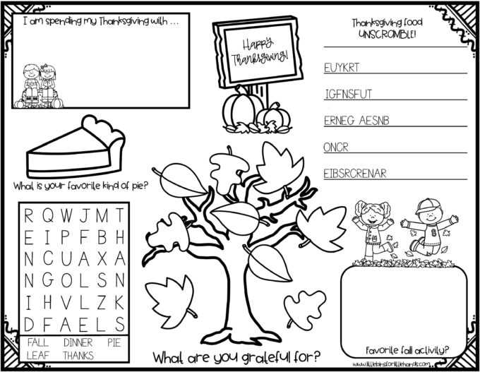 thanksgiving activities worksheets