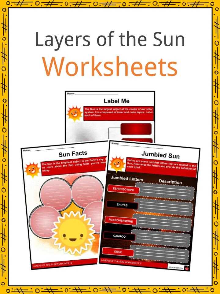 the layers of the sun worksheet