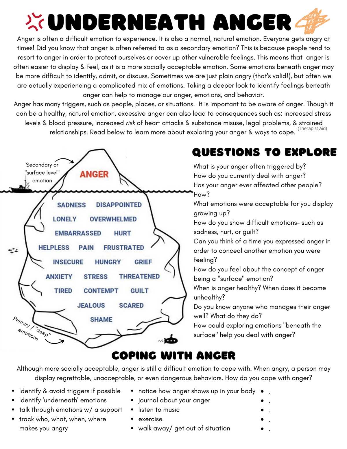 therapy aide worksheets