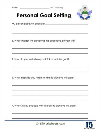 therapy goals worksheet