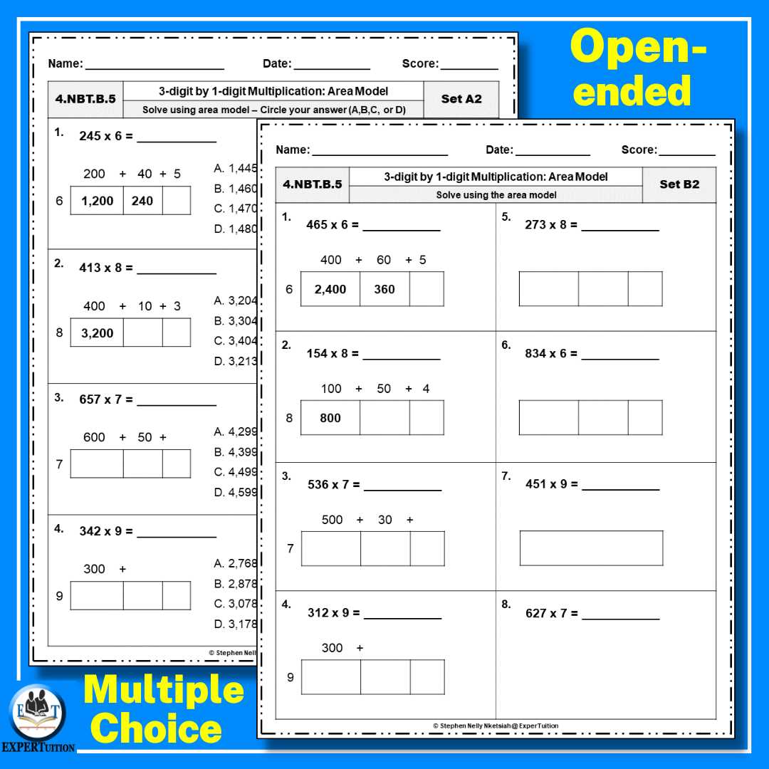 three digit by 1 digit multiplication worksheets