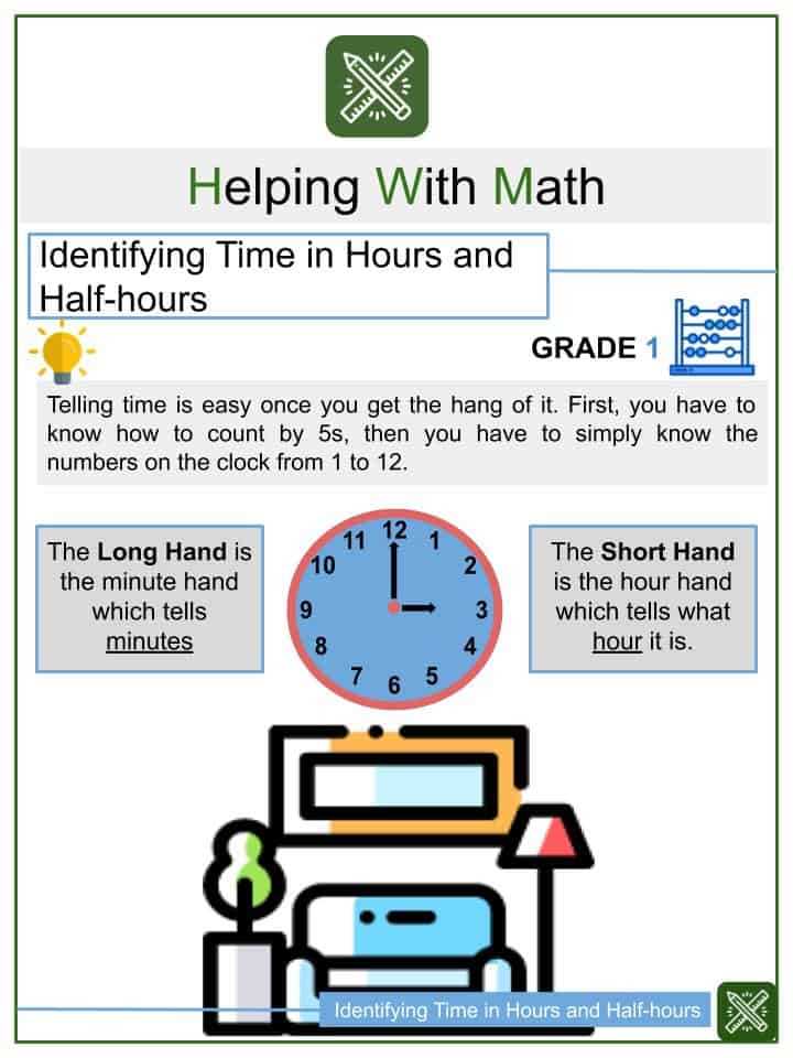 time to hour and half hour worksheets