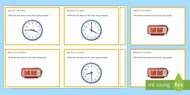 time to the five minutes worksheet