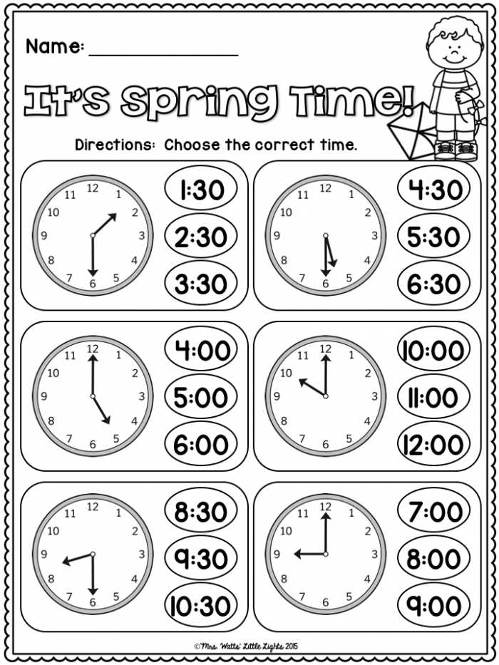 time to the hour and half hour worksheets