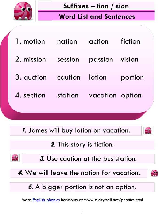 tion sion worksheets