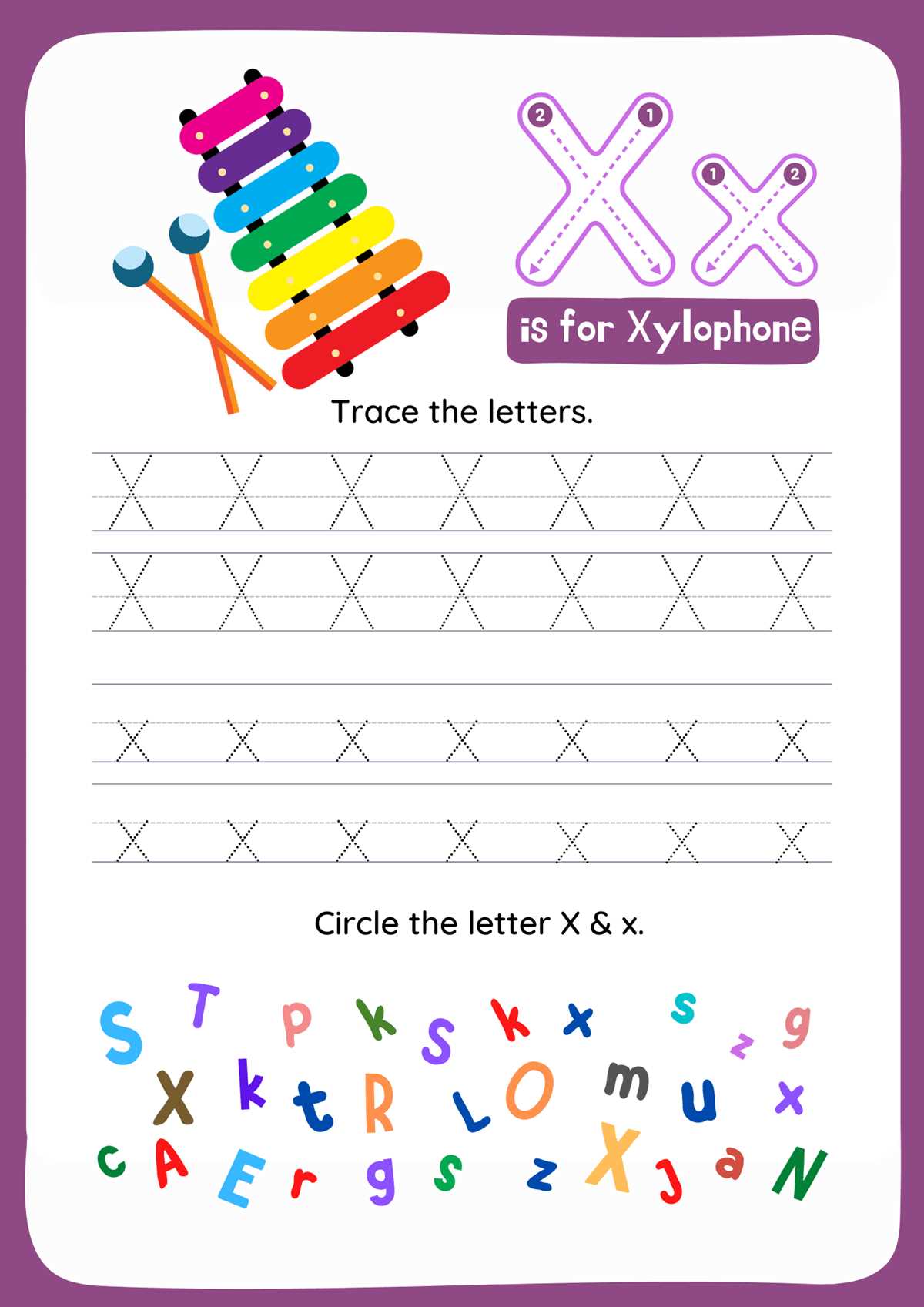 trace letter a worksheet