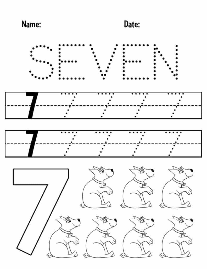 trace number 7 worksheet