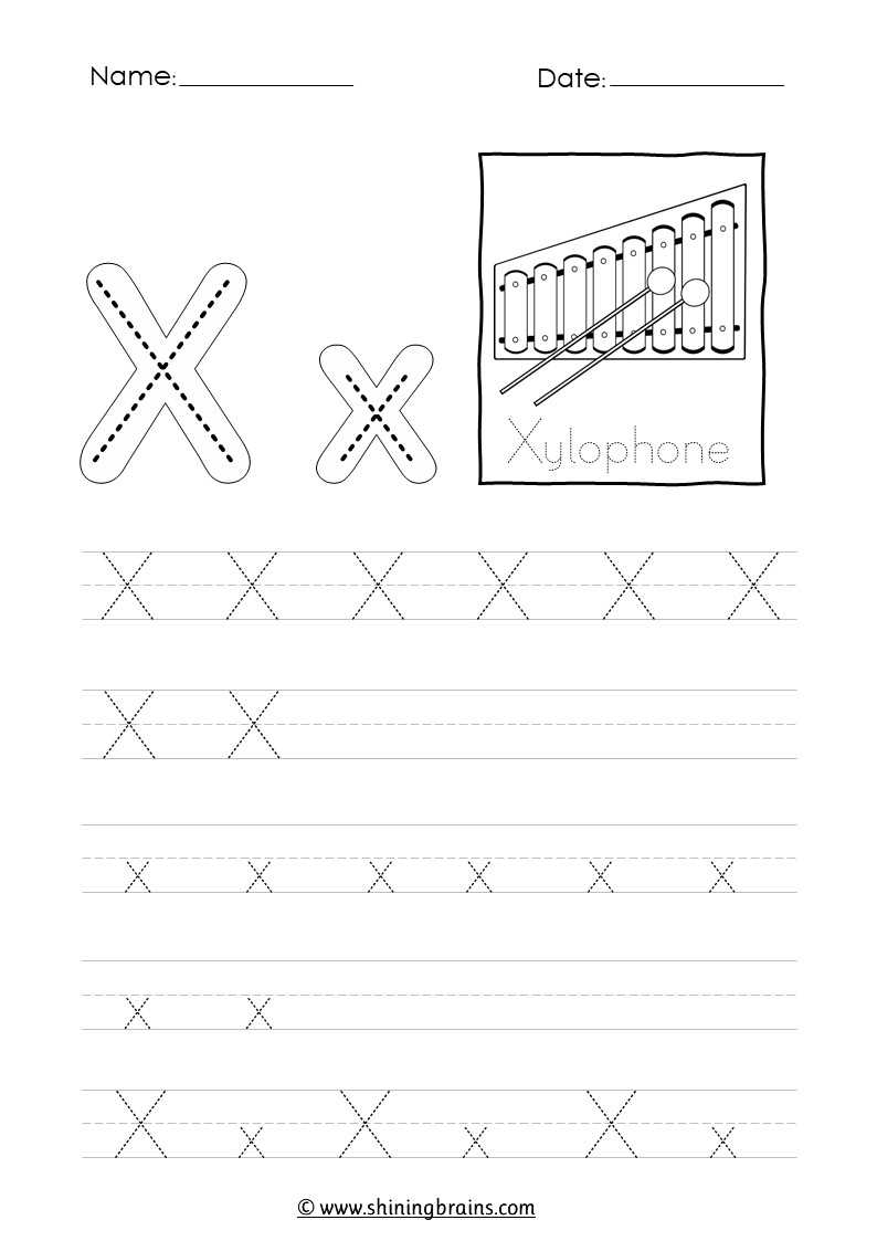 tracing letter x worksheet