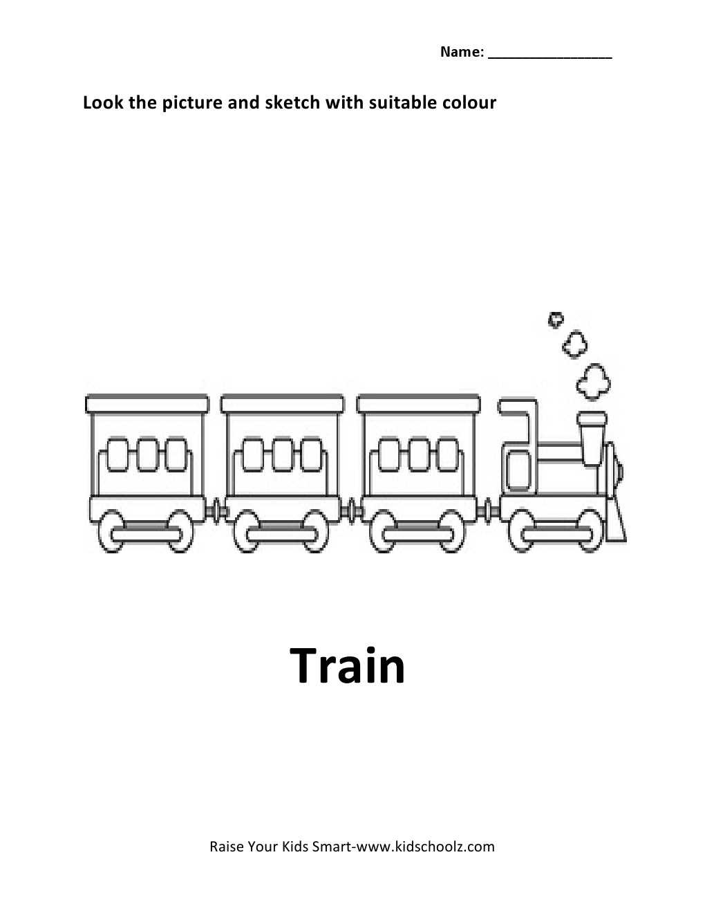 train worksheet