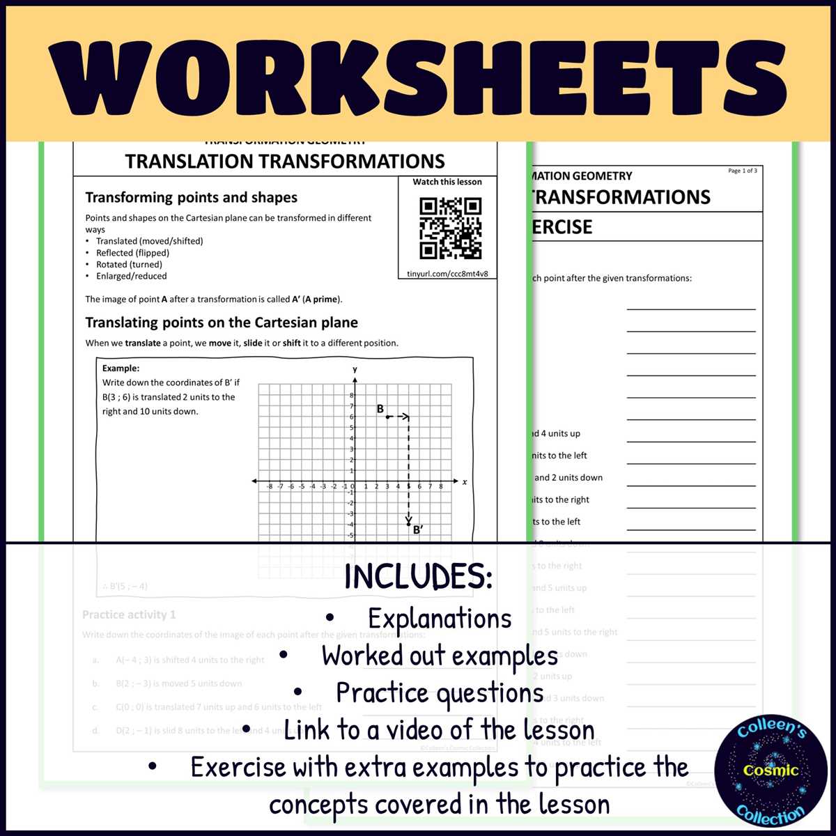 transformation worksheet geometry