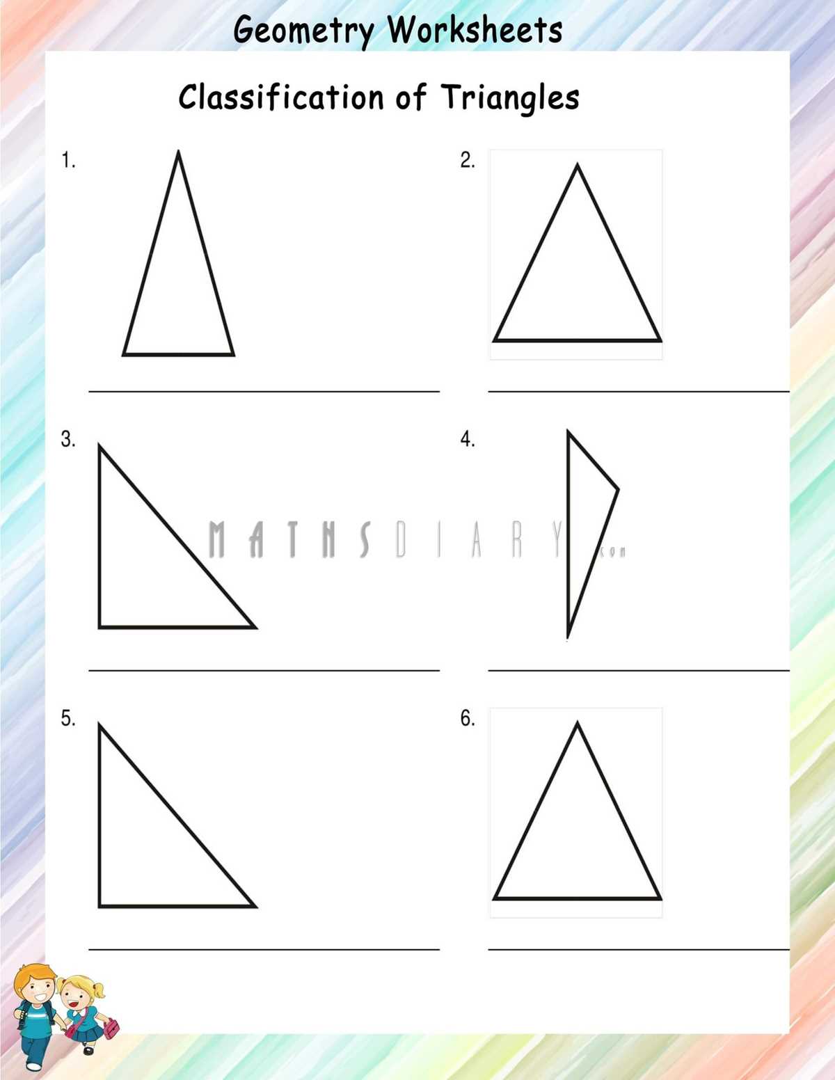 triangles worksheet