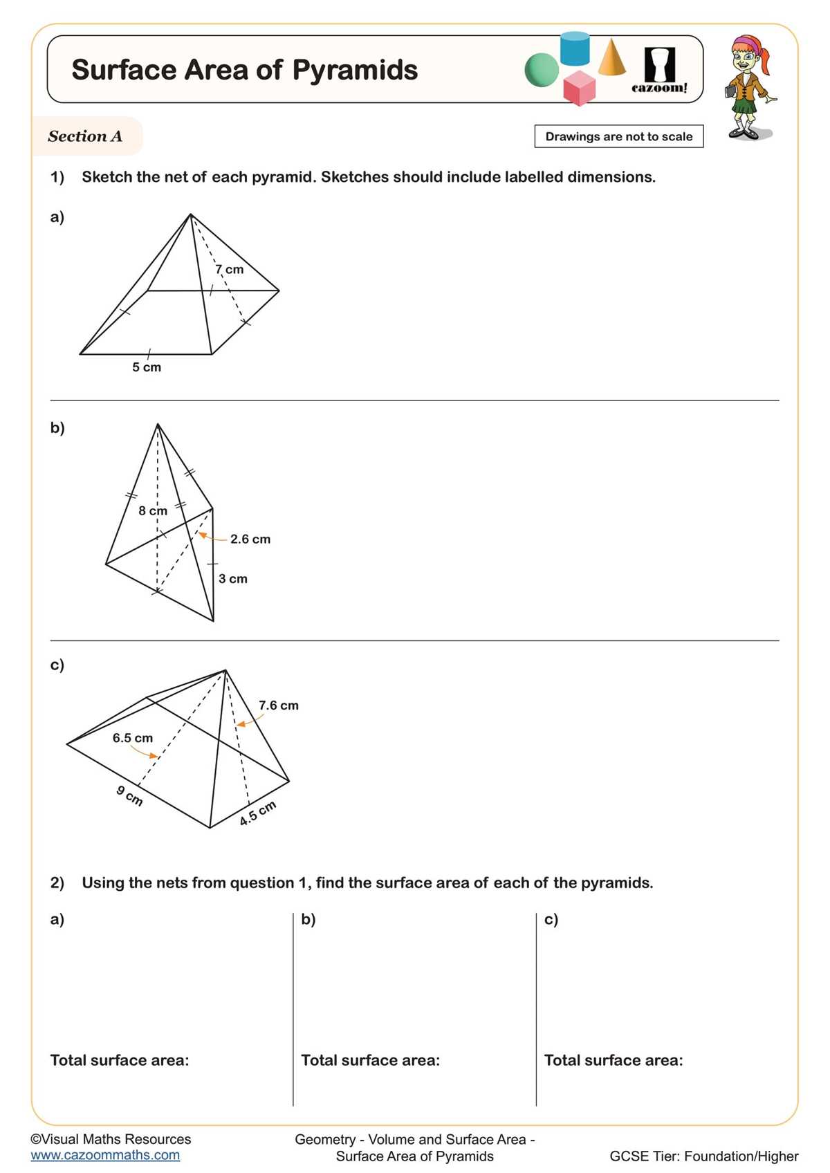triangular pyramid worksheet