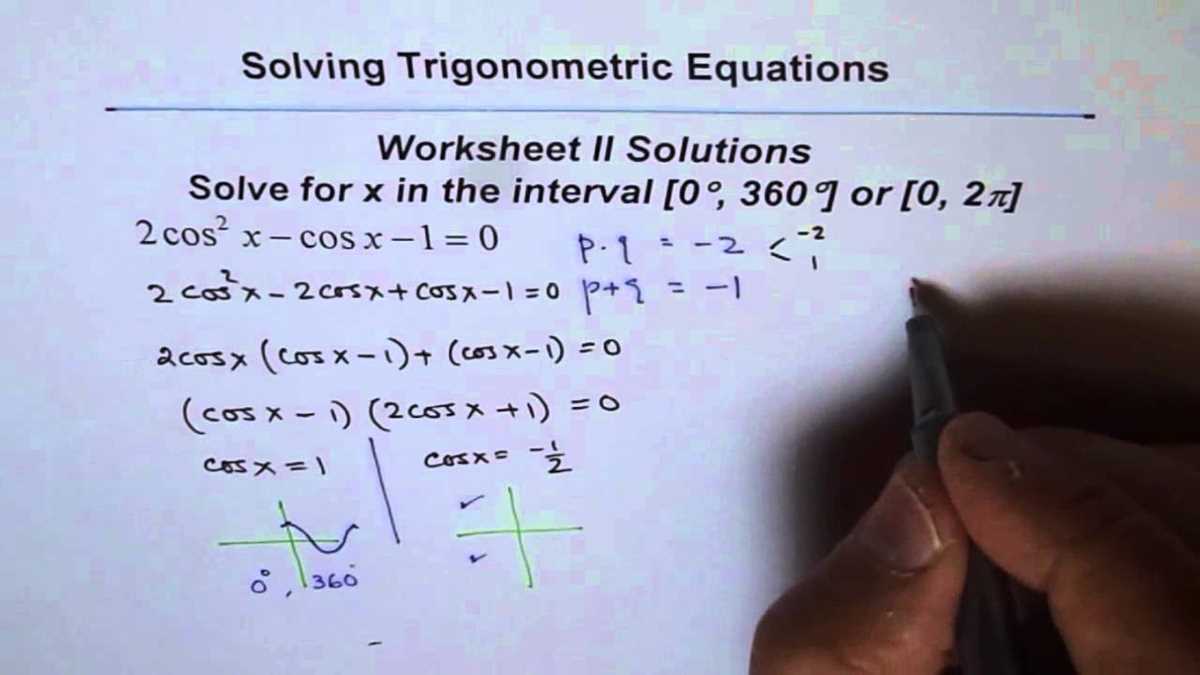 trigonometry equations worksheet