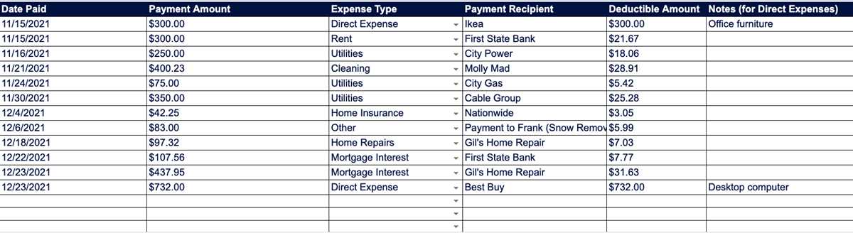 truck driver deduction worksheet