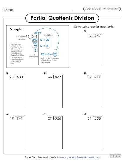two digit division worksheets
