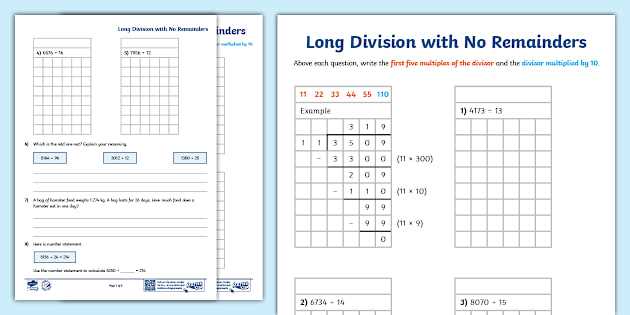 two digit long division worksheets