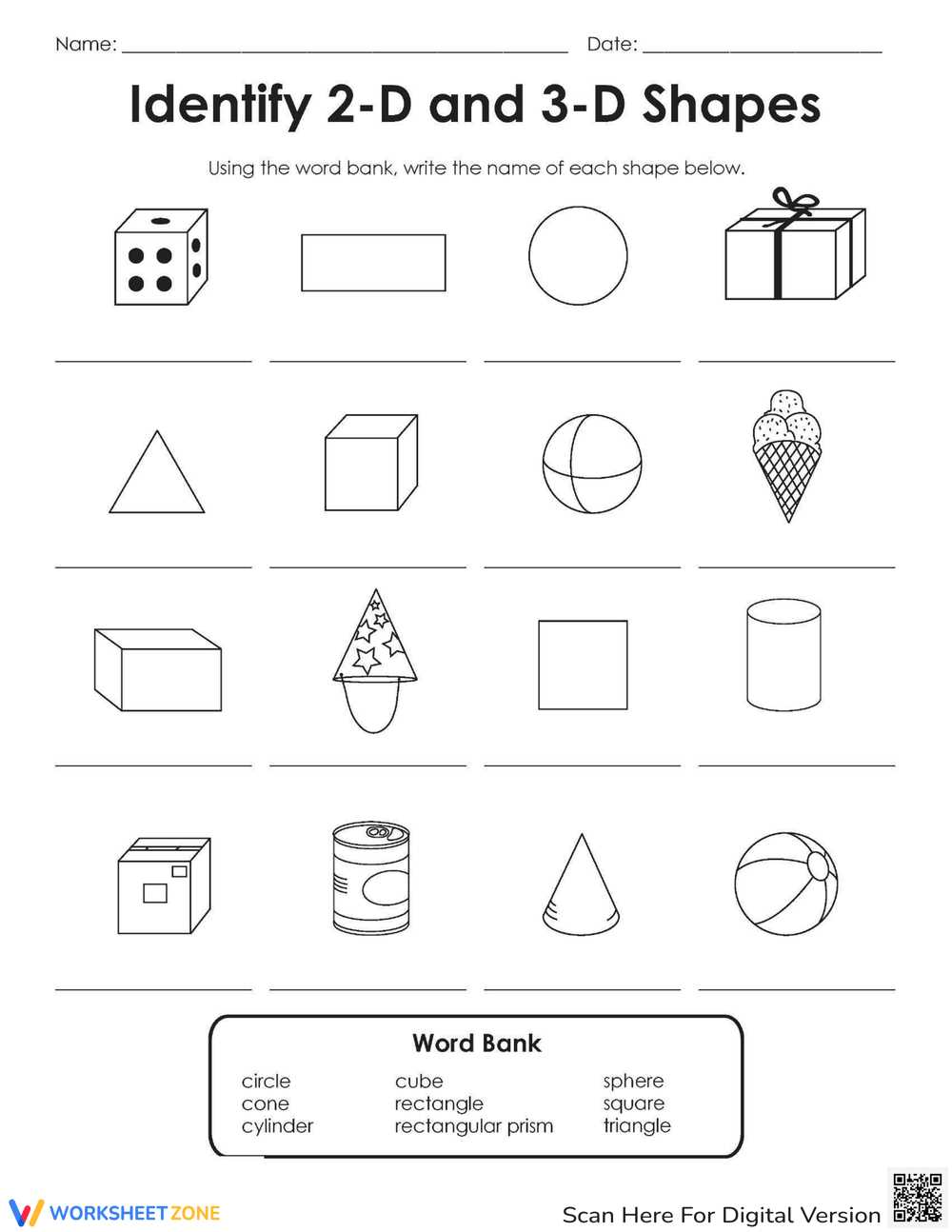 two dimensional shapes worksheets