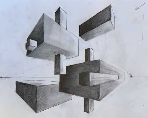 two point perspective drawing worksheet