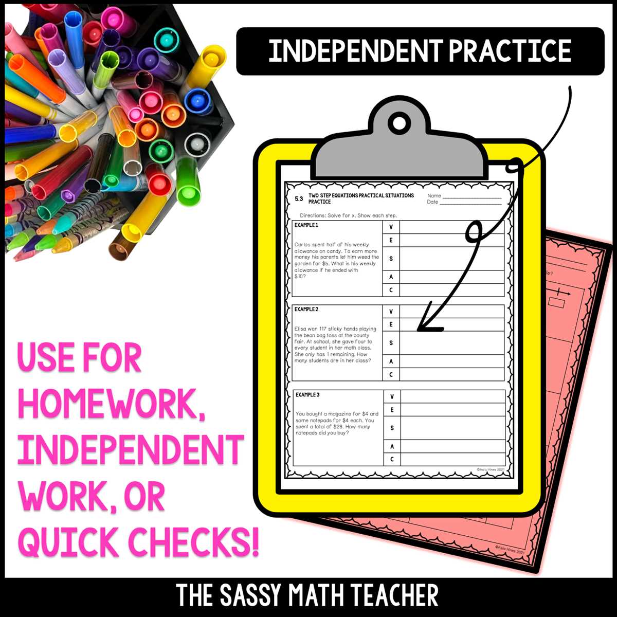 two step equations worksheet 7th grade