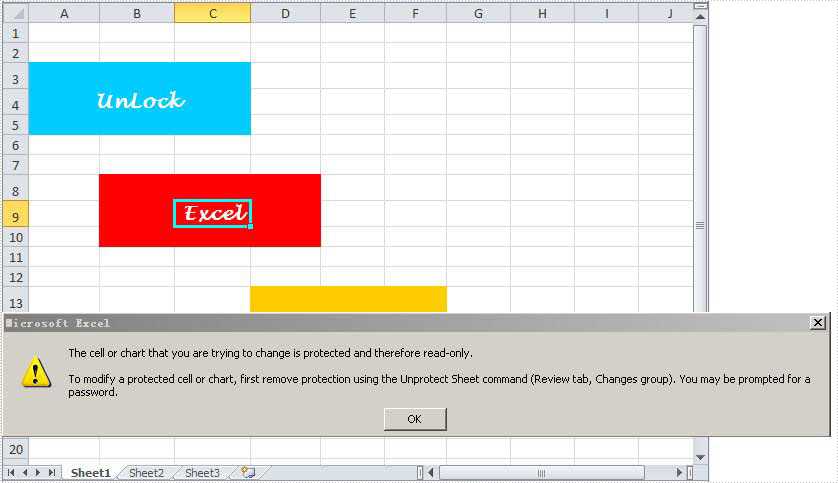 unlock protected excel worksheet