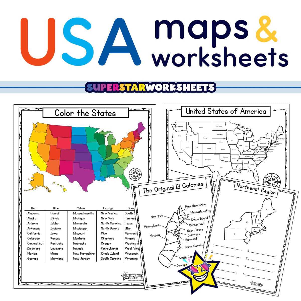 us states worksheet