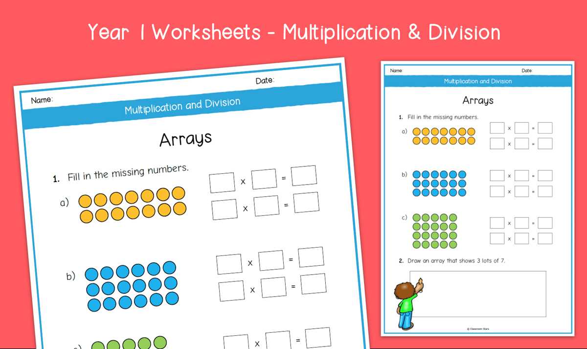 using arrays to divide worksheets