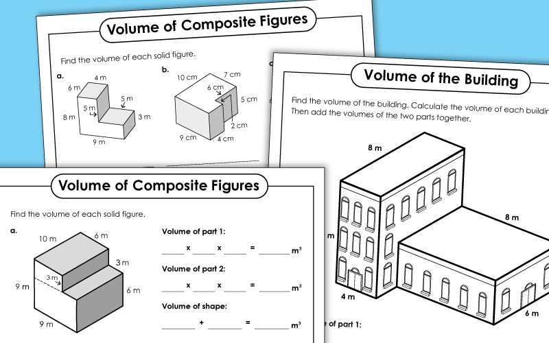 volume of composite shapes worksheet