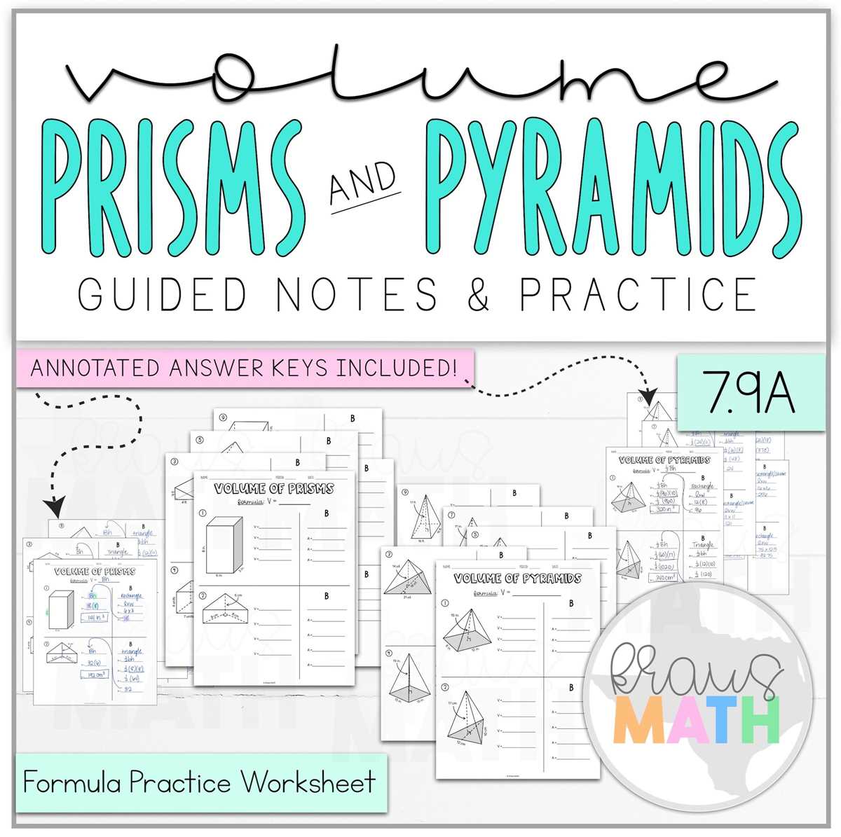 volume of rectangular pyramid worksheet