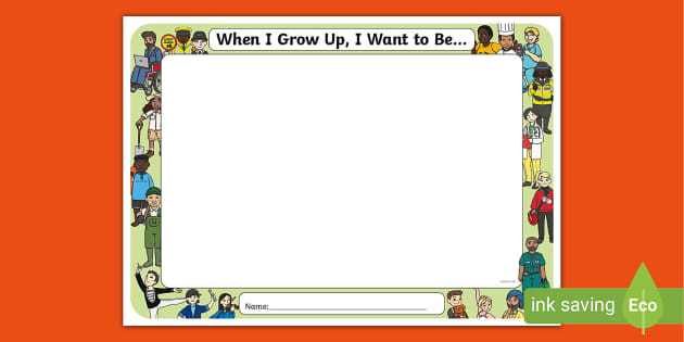 what i want to be when i grow up worksheet