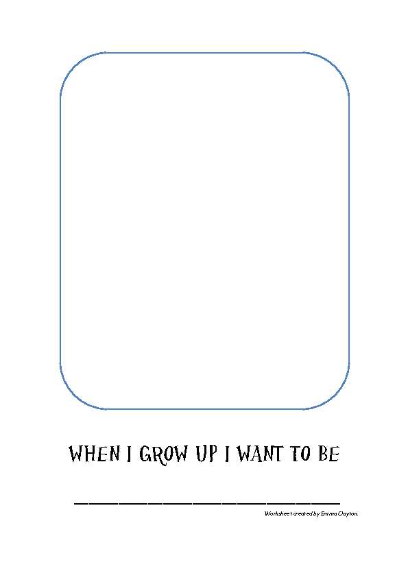 what i want to be when i grow up worksheet