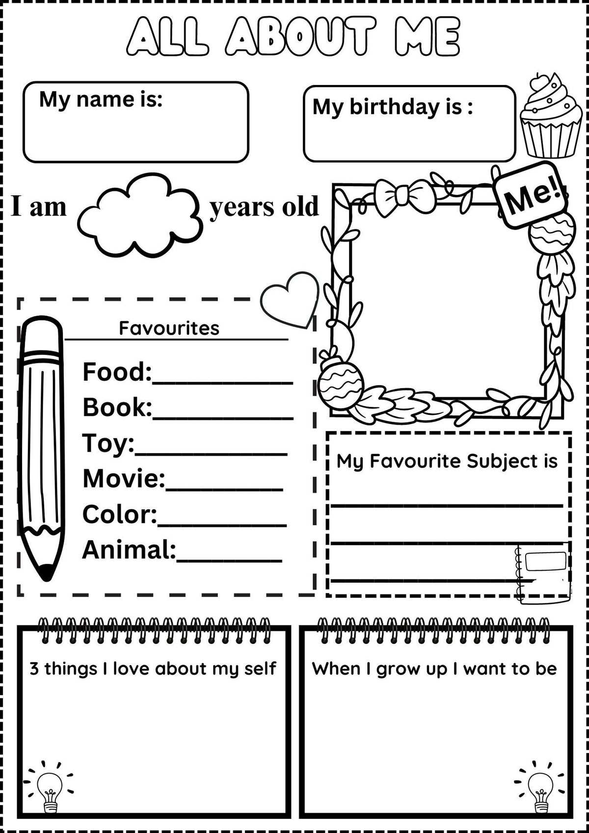 who am i worksheet