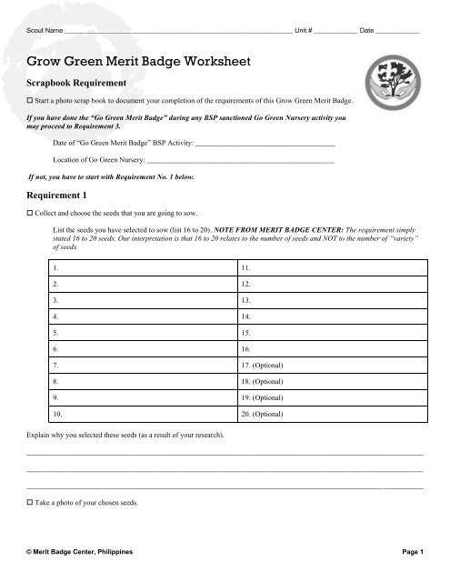 woodworking merit badge worksheet