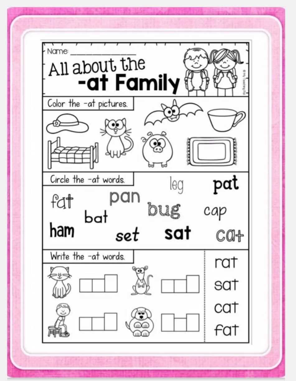 word family at worksheets
