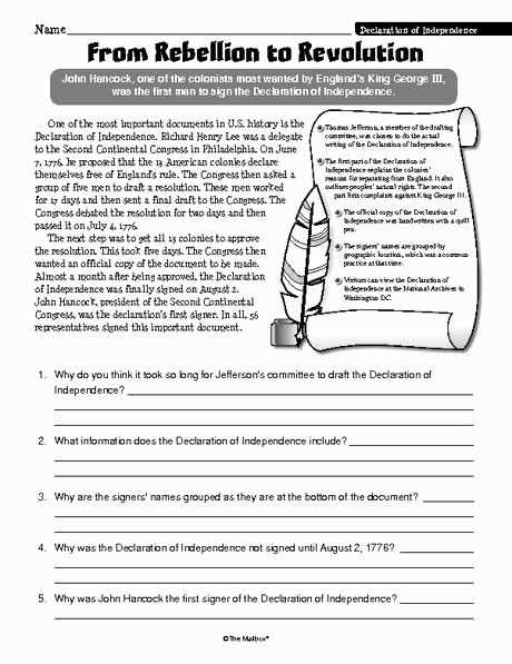 worksheet declaration of independence