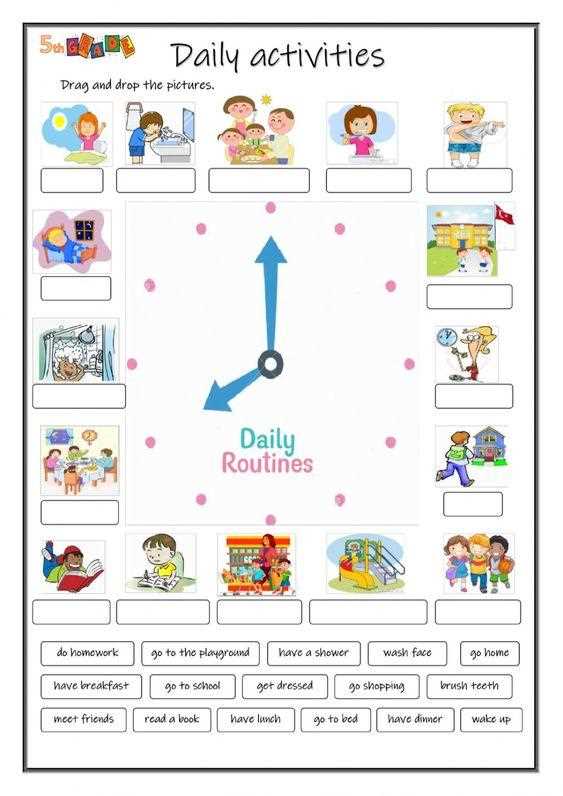 worksheet for daily routine