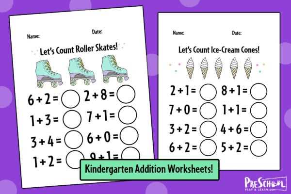 worksheet for kindergarten math addition